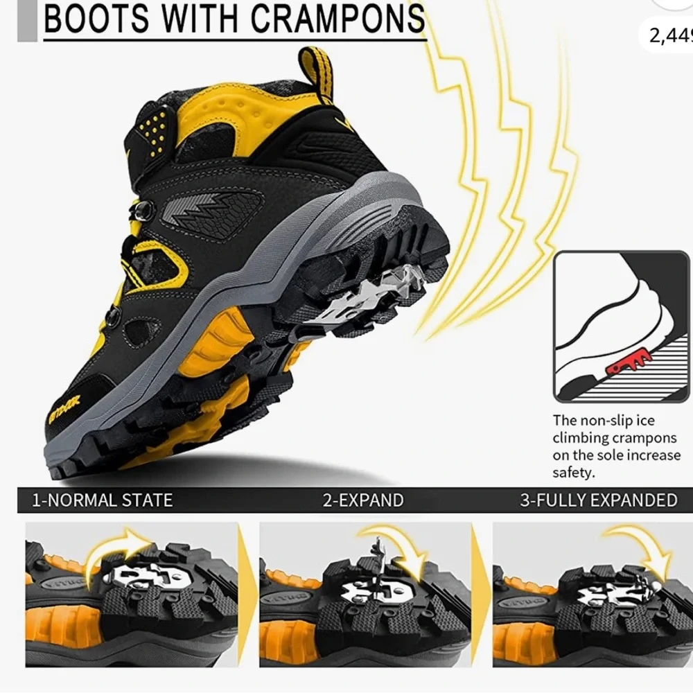 NWT Littleplum Boys Waterproof Snow Boots with Crampons - Picture 2 of 8